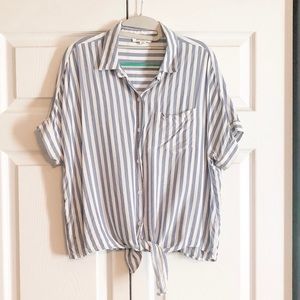 Beach.Lunch.Lounge. tie front short sleeve shirt